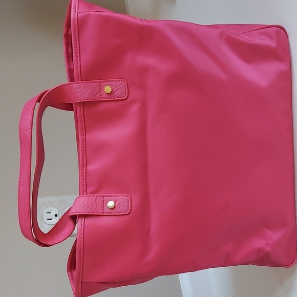 Victorias Secret Pink Lined Snap Close Nylon Tote Bag - Picture 3 of 12